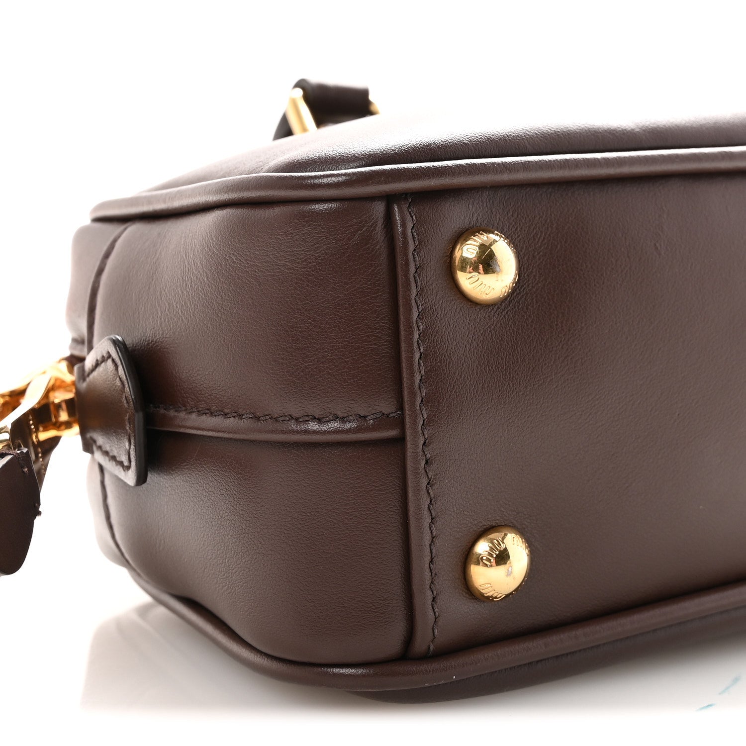 Miu Miu Calfskin Mini Arcadie Top Handle Bag Briarwood 8 of 9