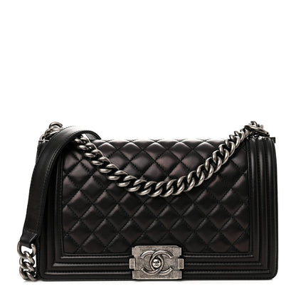 Chanel Lambskin Quilted Medium Boy Flap Black 1 of 12