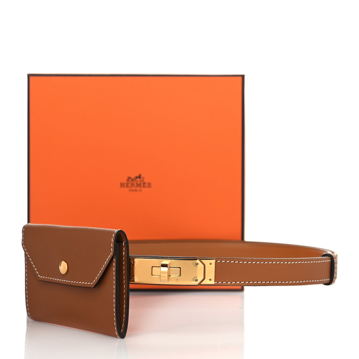 Hermes Epsom Kelly Pocket Belt Gold 6 of 6