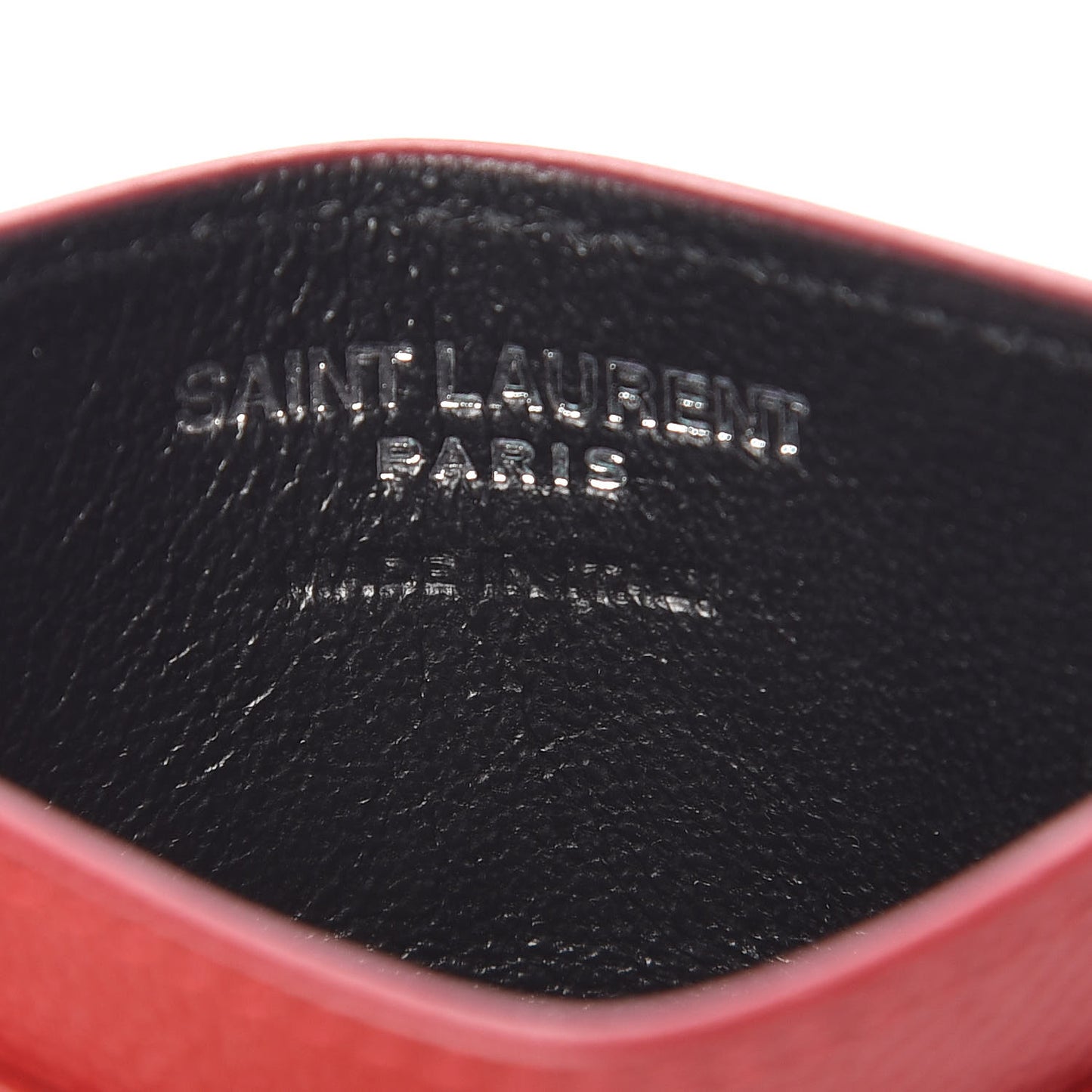 Grain De Poudre Matelasse Chevron Monogram Credit Card Case Rouge Eros