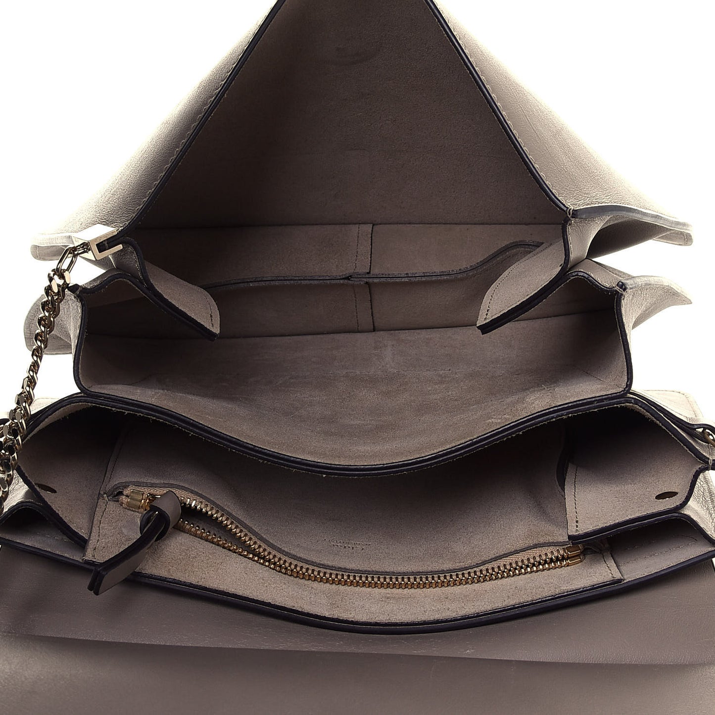 Calfskin Suede Medium Faye Shoulder Bag Motty Grey