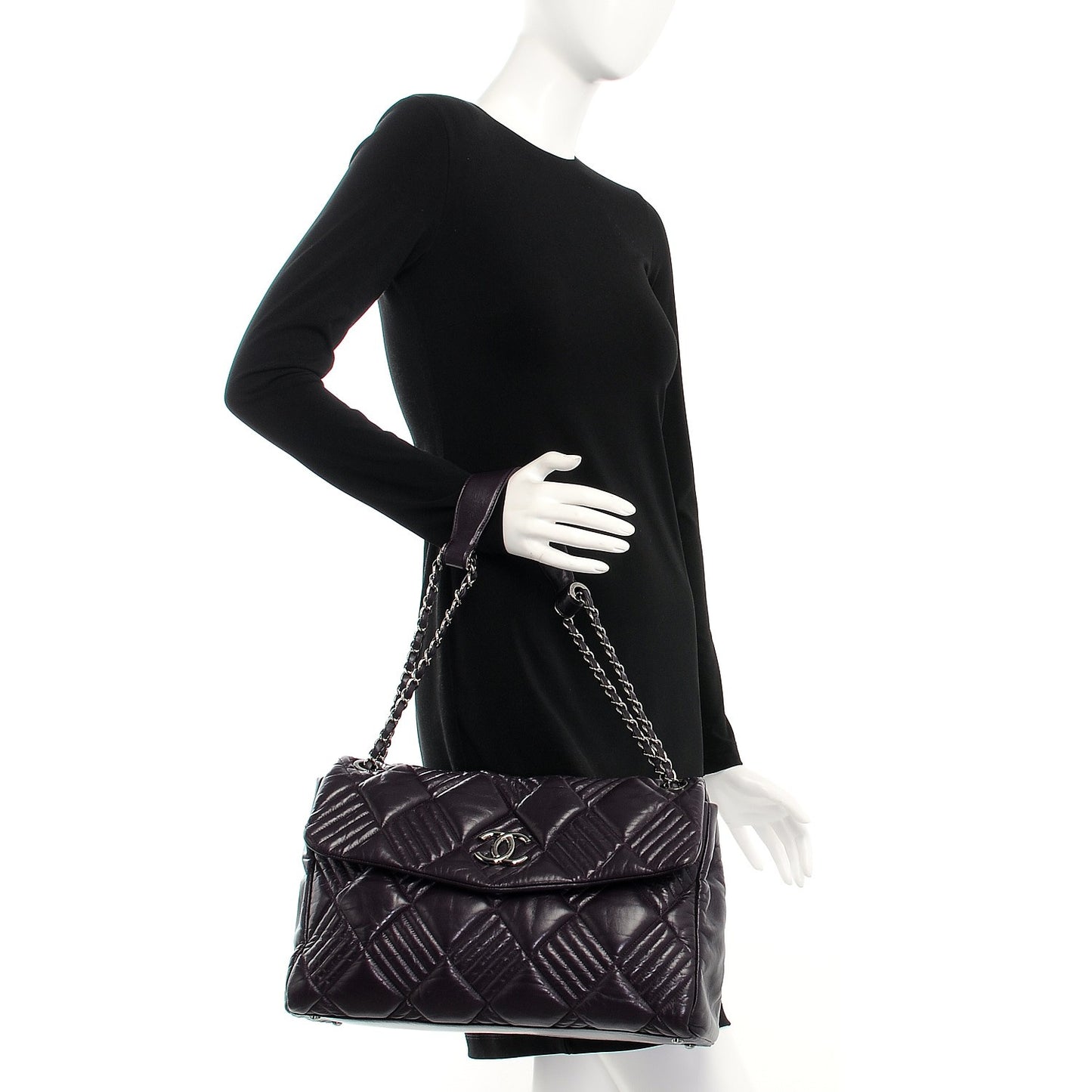Lambskin In and Out Maxi Flap Purple