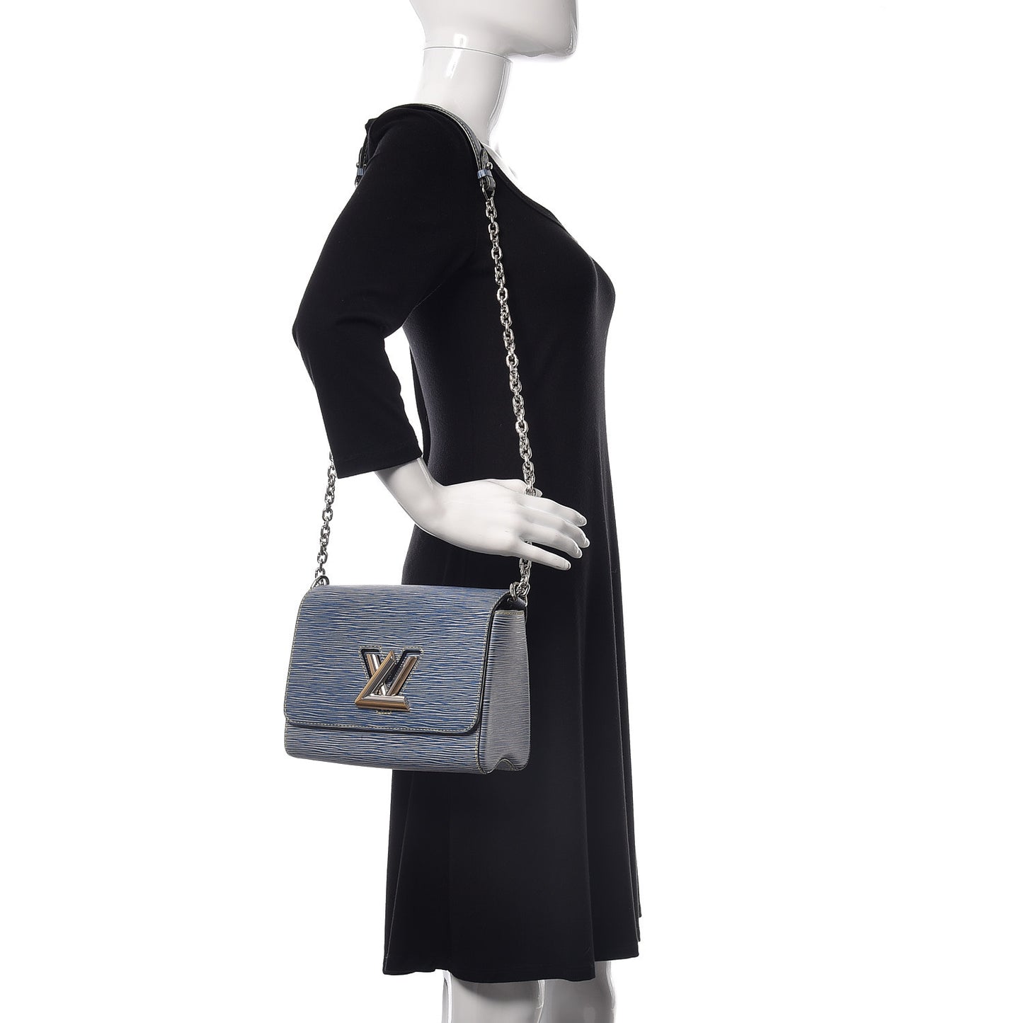 Epi Twist Shoulder Bag MM Denim Light