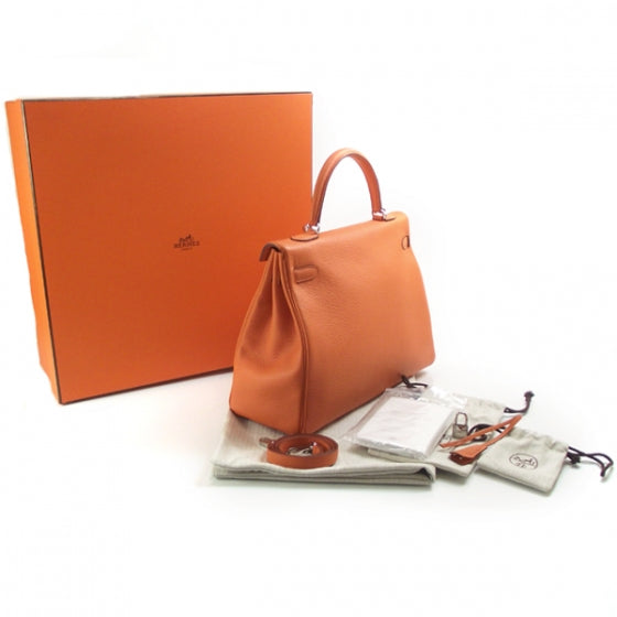 Togo Kelly 35 Orange Bag