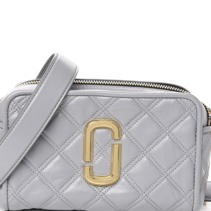 Marc Jacobs Natural Grain Calfskin Quilted The Softshot 21 Bag Grey 10 of 12