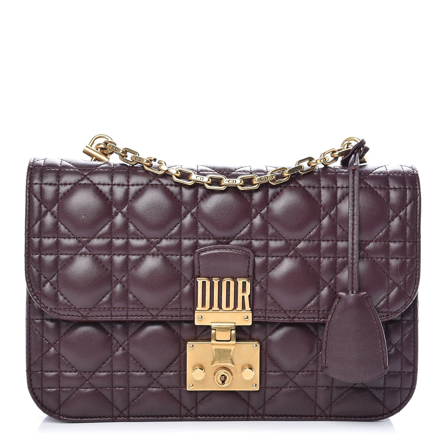 Christian Dior Lambskin Cannage Large Dioraddict Flap Bag Burgundy 1 of 15