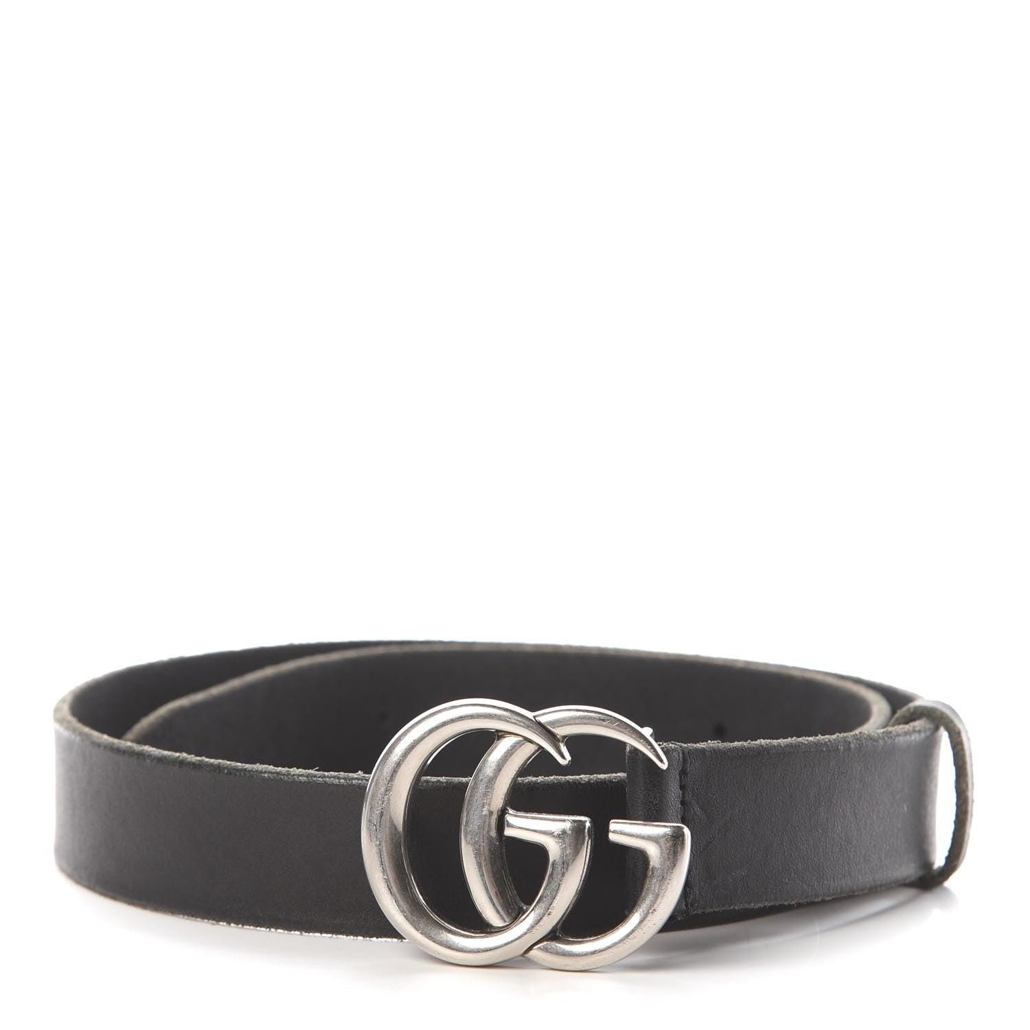Gucci Cuoio Toscano Nickel Double G 30mm Belt 75 30 Black 1 of 5