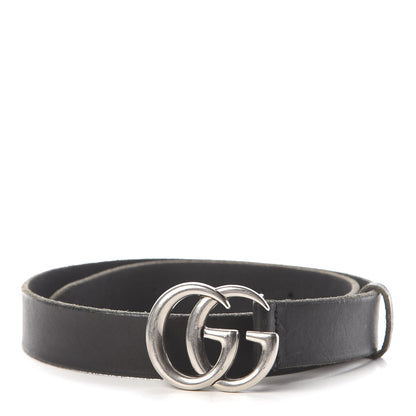 Gucci Cuoio Toscano Nickel Double G 30mm Belt 75 30 Black 1 of 5