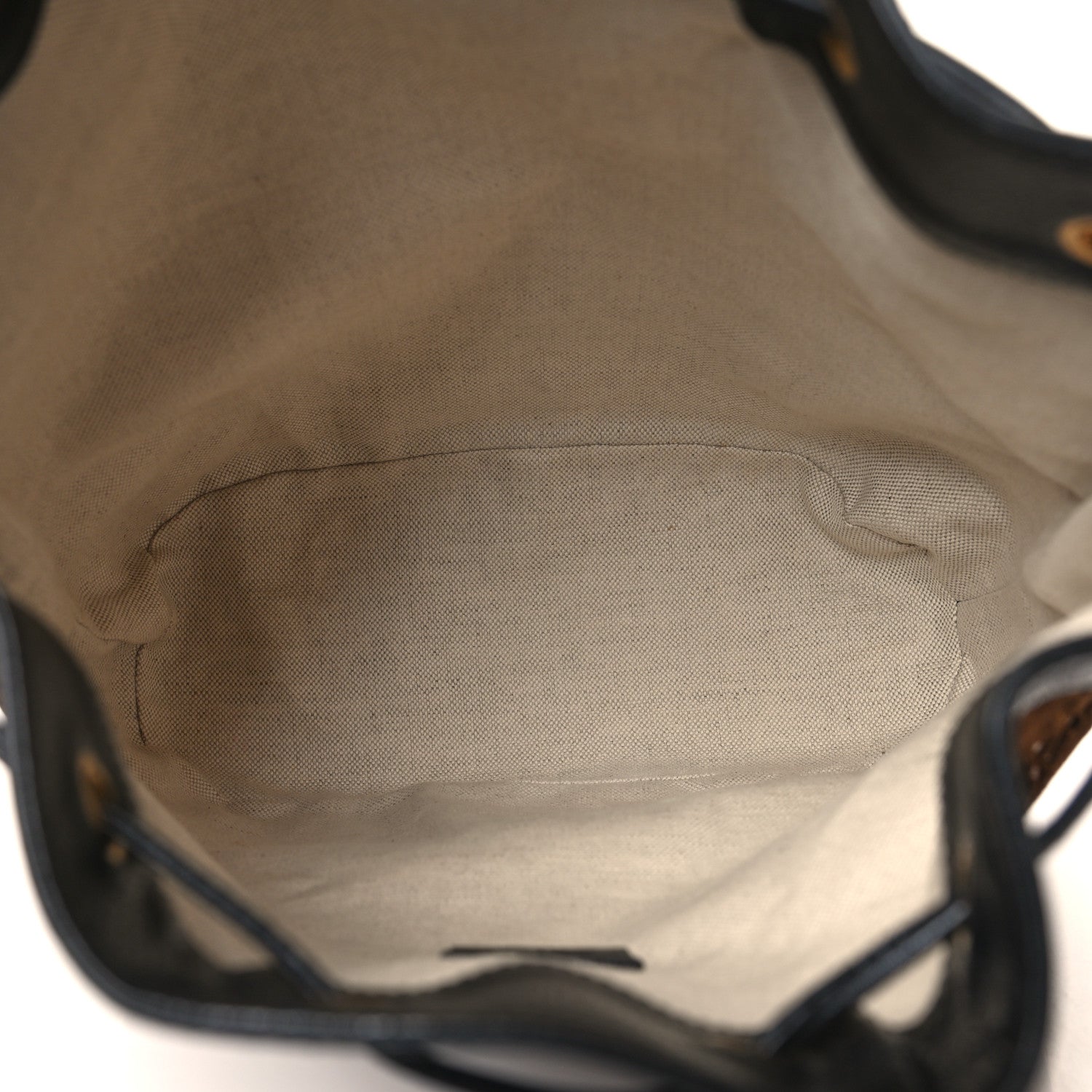 Gucci Velvet GG Monogram Textured Calfskin Web Bucket Bag Brown Black 5 of 10