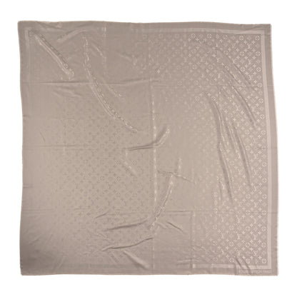 Louis Vuitton Wool Silk Chale Monogram Shawl Greige 1 of 3