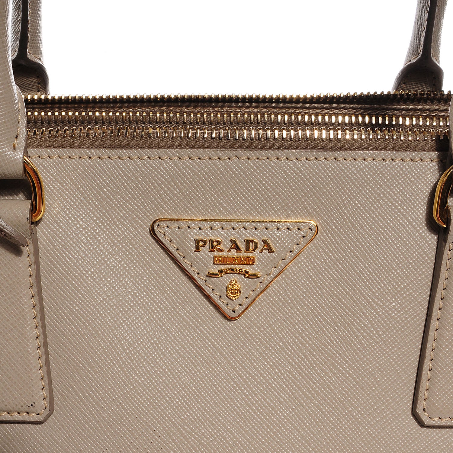 Prada Saffiano Lux Medium Double Zip Tote Pomice 9 of 9
