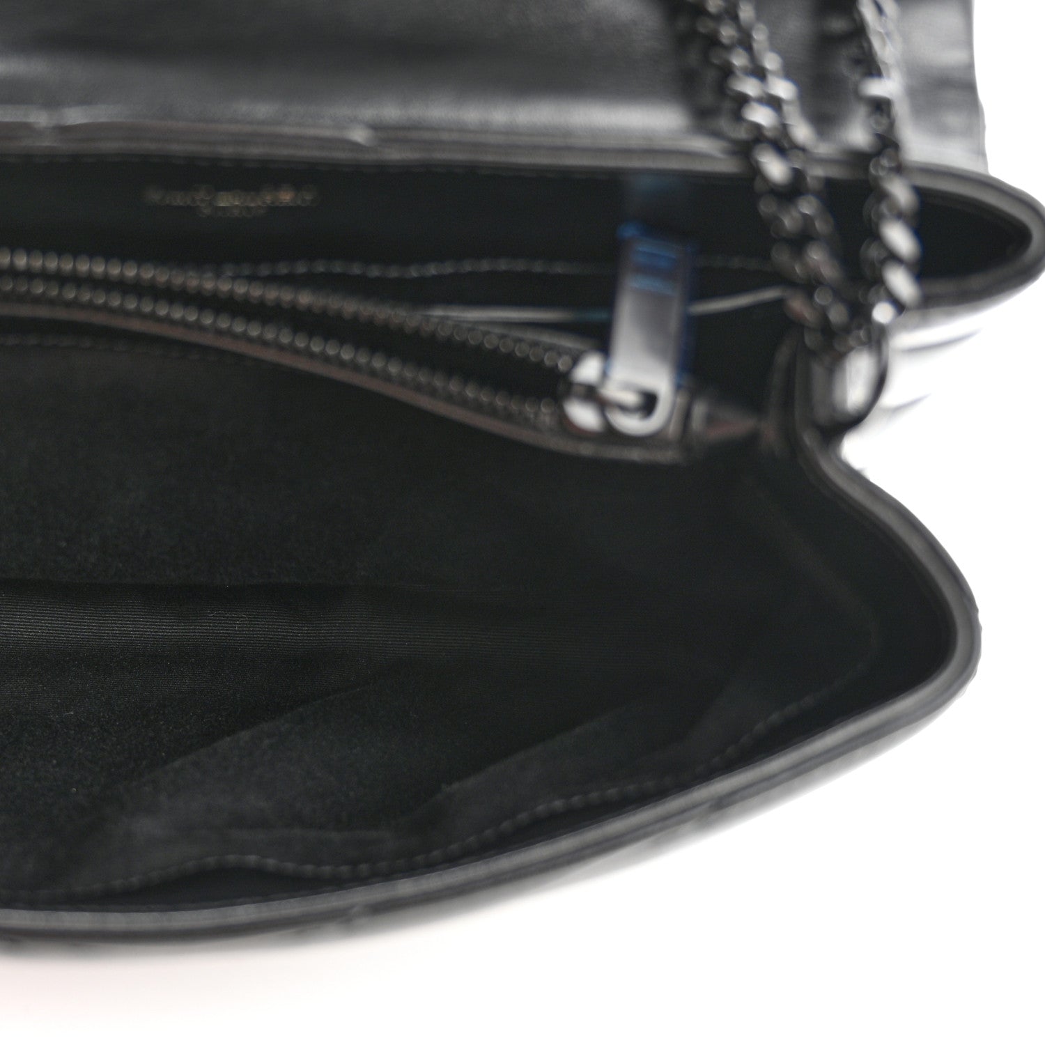 Saint Laurent Calfskin Y Quilted Monogram Monochrome Small Loulou Chain Satchel Black 5 of 12