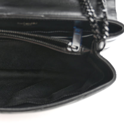 Saint Laurent Calfskin Y Quilted Monogram Monochrome Small Loulou Chain Satchel Black 5 of 12