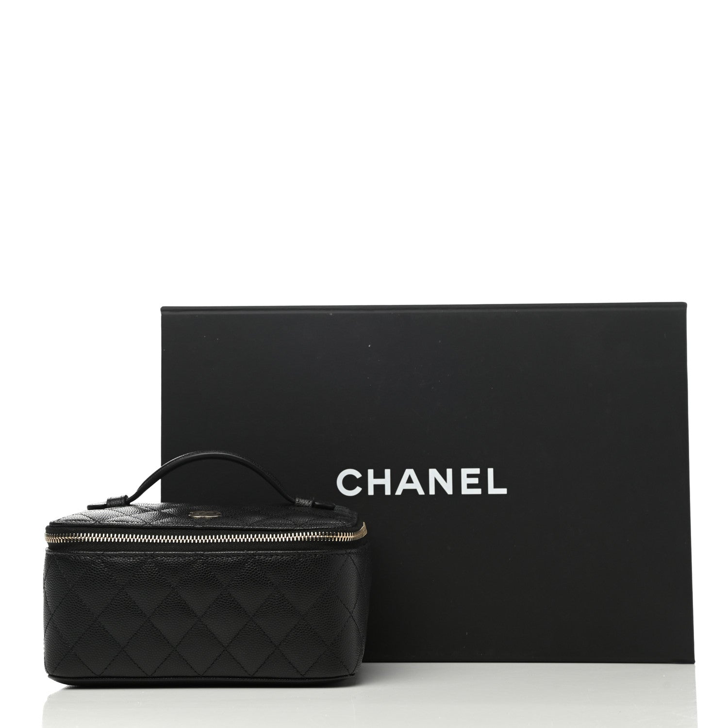 Chanel Caviar Quilted Top Handle Jewelry Case Black 12 of 12