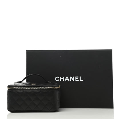 Chanel Caviar Quilted Top Handle Jewelry Case Black 12 of 12