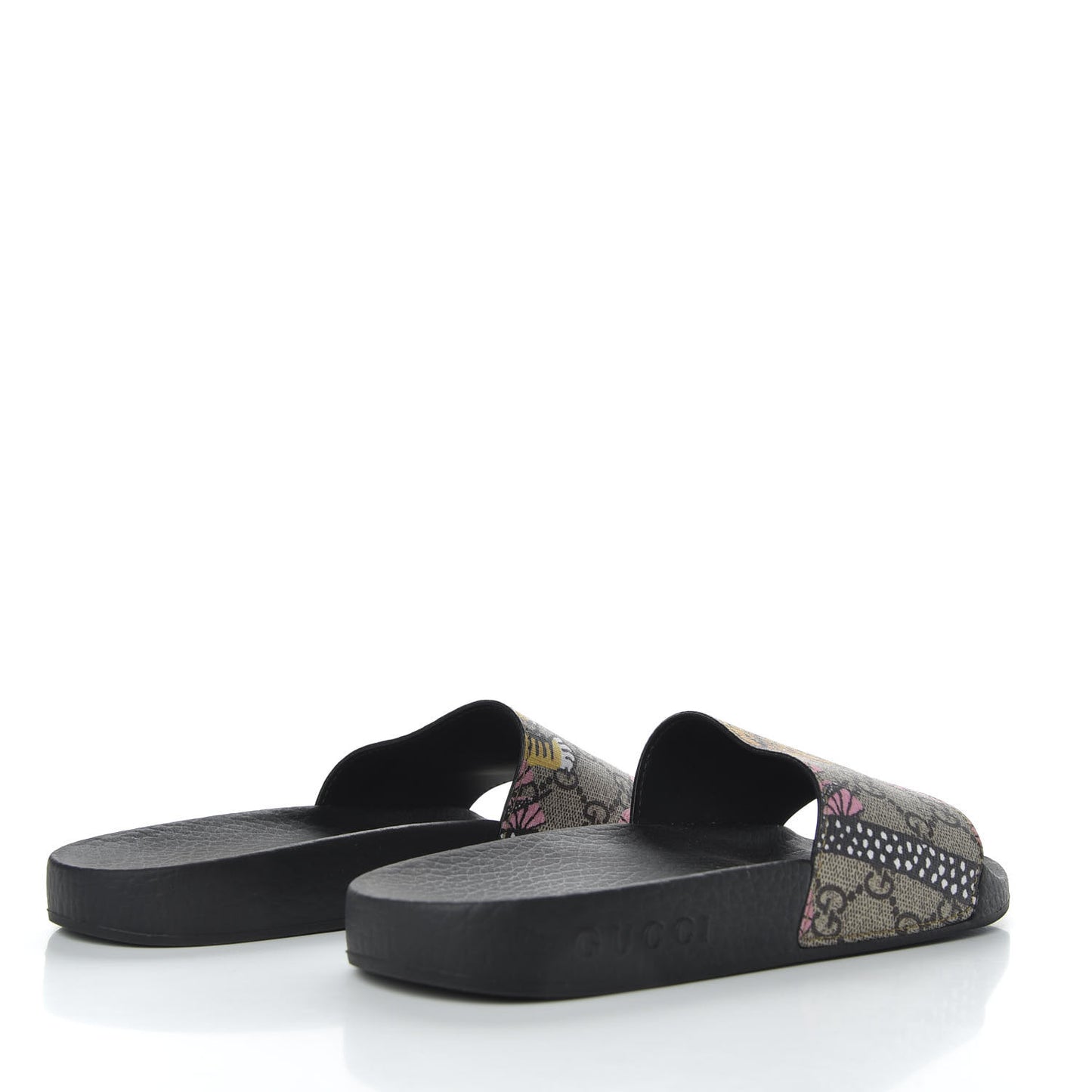 GG Supreme Monogram Bengal Slide Sandals 36 Beige Pink