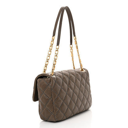 Chanel Calfskin Quilted Retro Chain Flap Dark Grey 3 of 15