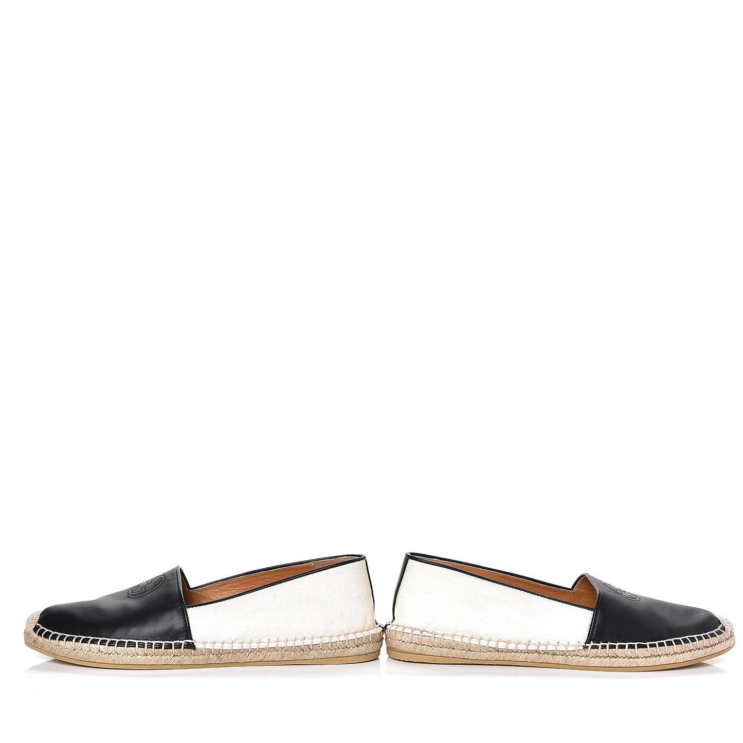 Nappa Canvas Espadrilles 38.5 Natural Black