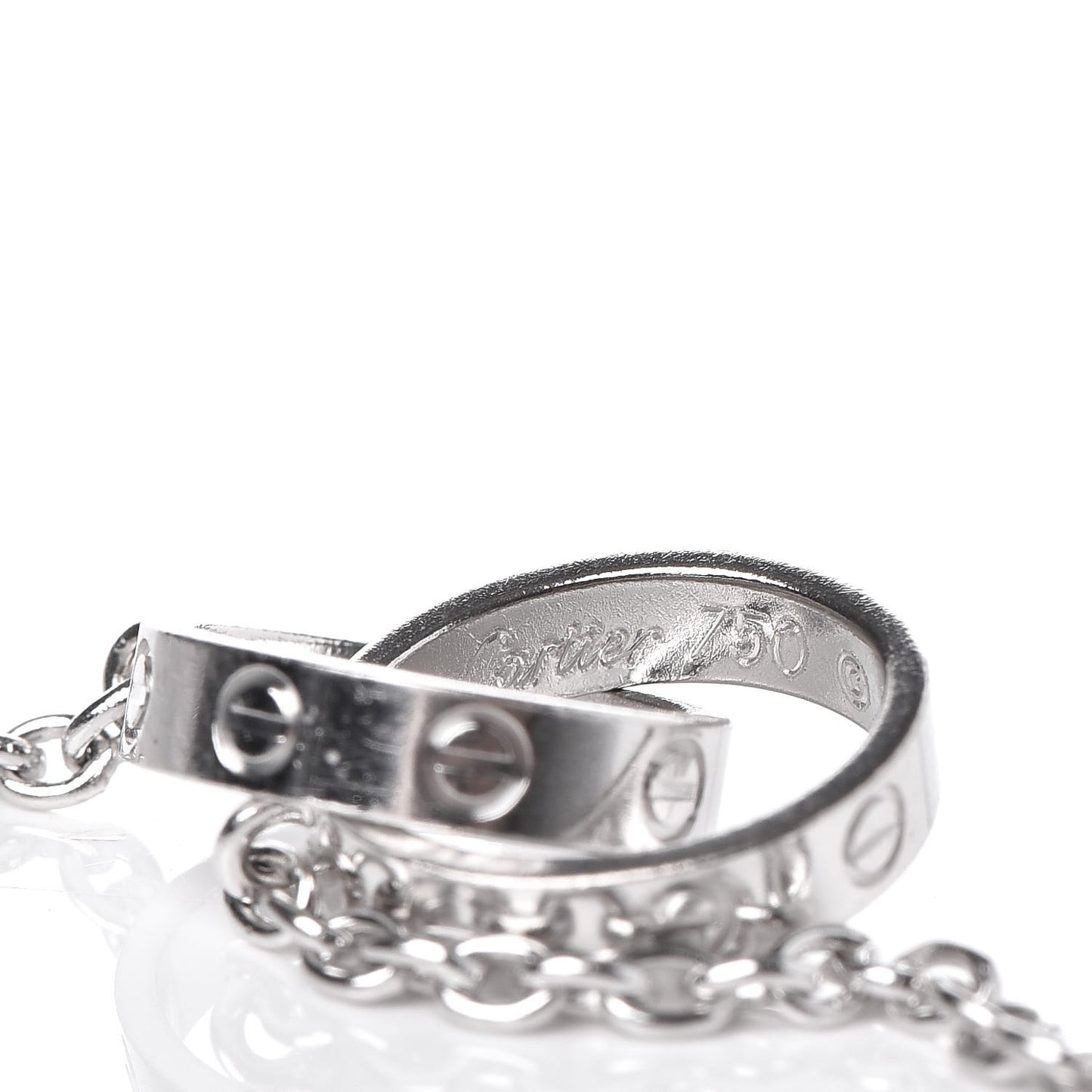 18K White Gold Interlocking LOVE Necklace