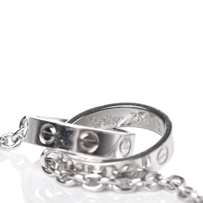 Cartier 18K White Gold Interlocking LOVE Necklace 5 of 6