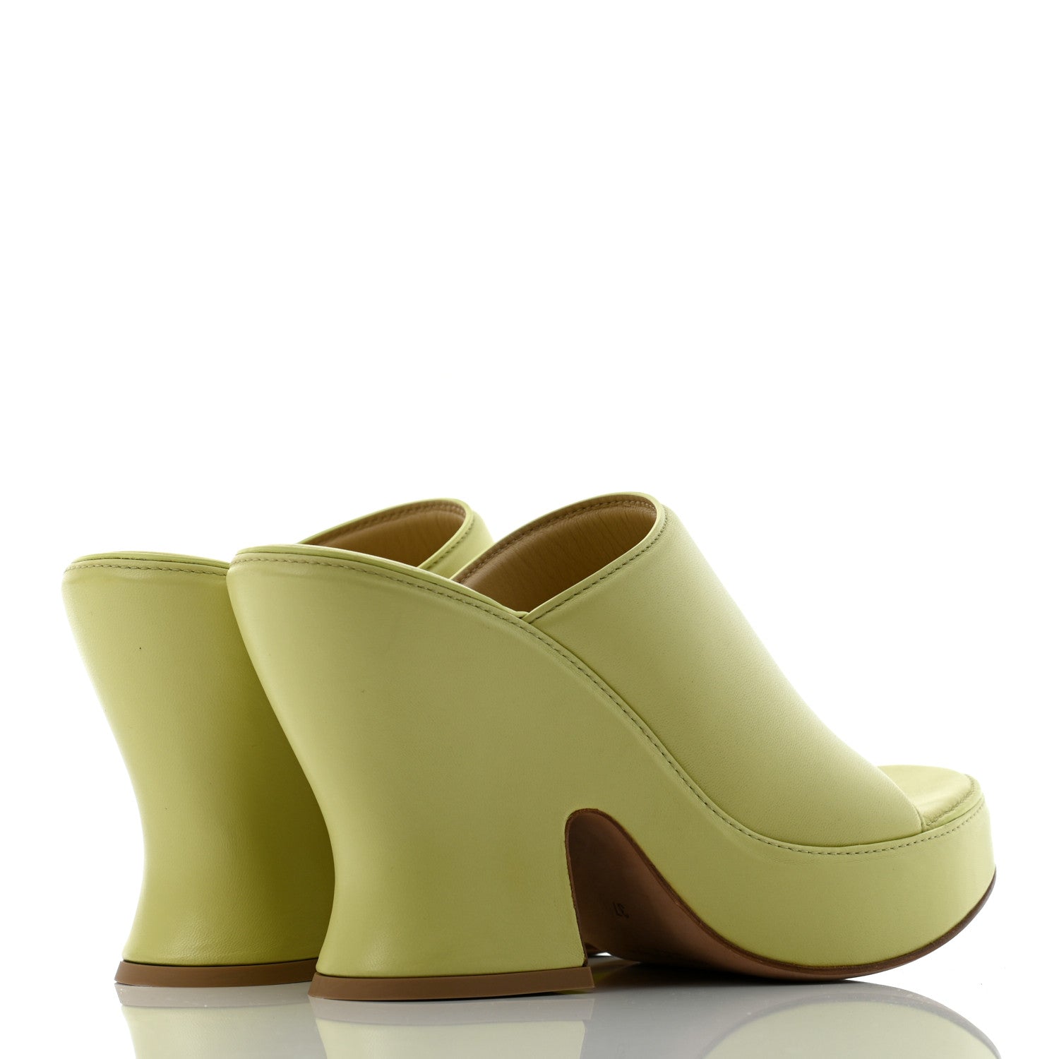 Bottega Veneta Nappa Slide Platform 115 Wedge Sandals 37 Seagrass 4 of 7