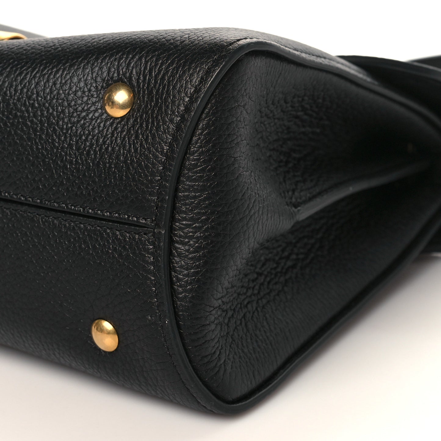 Grain Calfskin Gancini Small Top Handle Bag Black