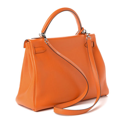 Hermes Swift Kelly Retourne 32 Orange 3 of 10
