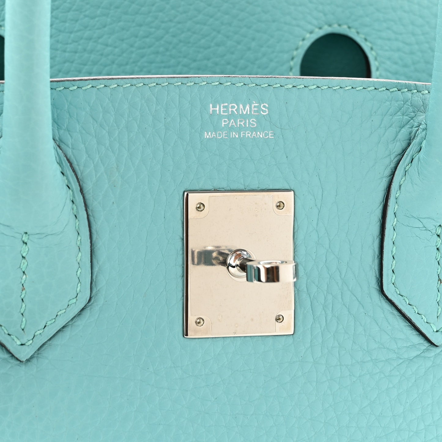 Taurillon Clemence Birkin 30 Bleu Atoll