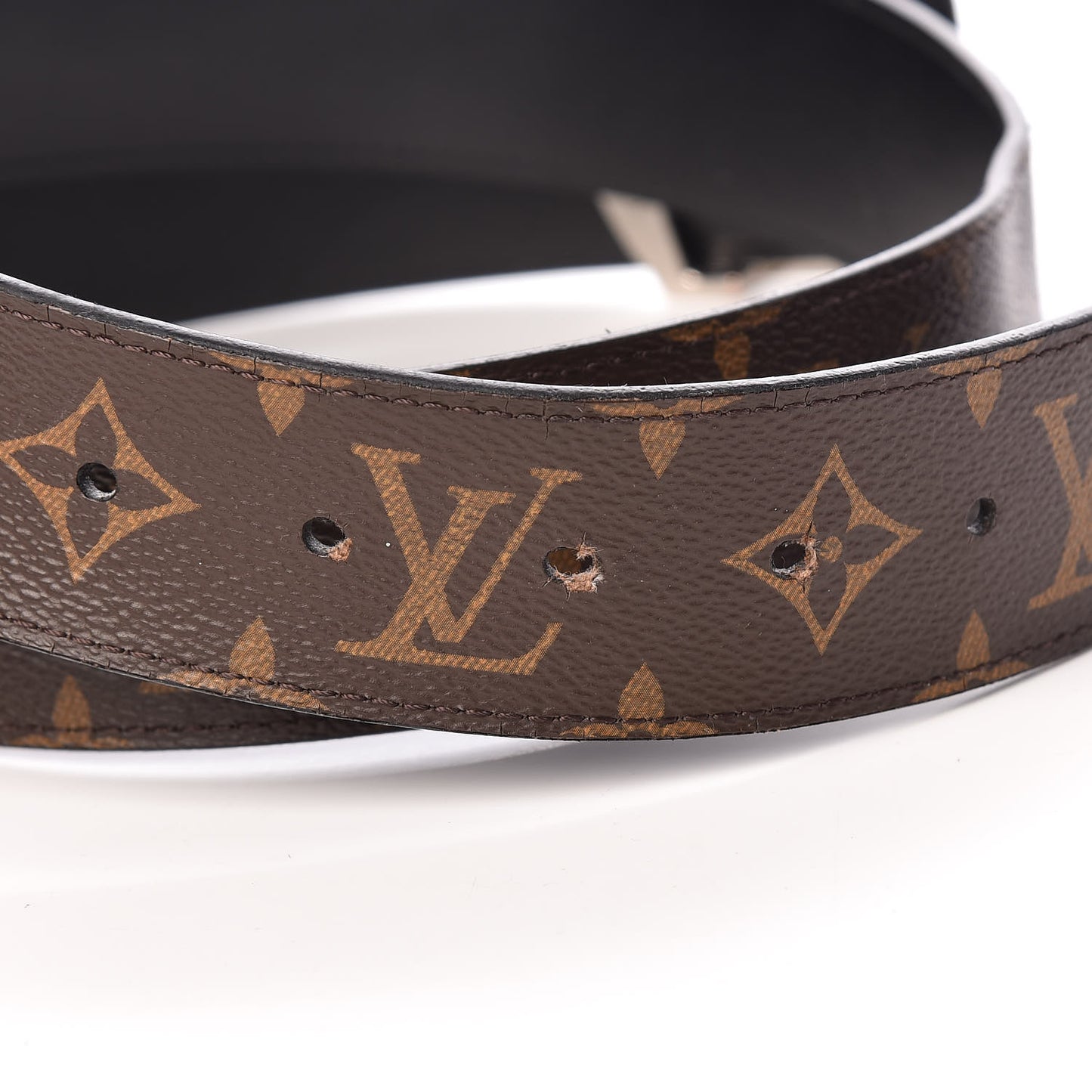 Calfskin Monogram 40mm LV Initiales Reversible Belt 90 36 Black