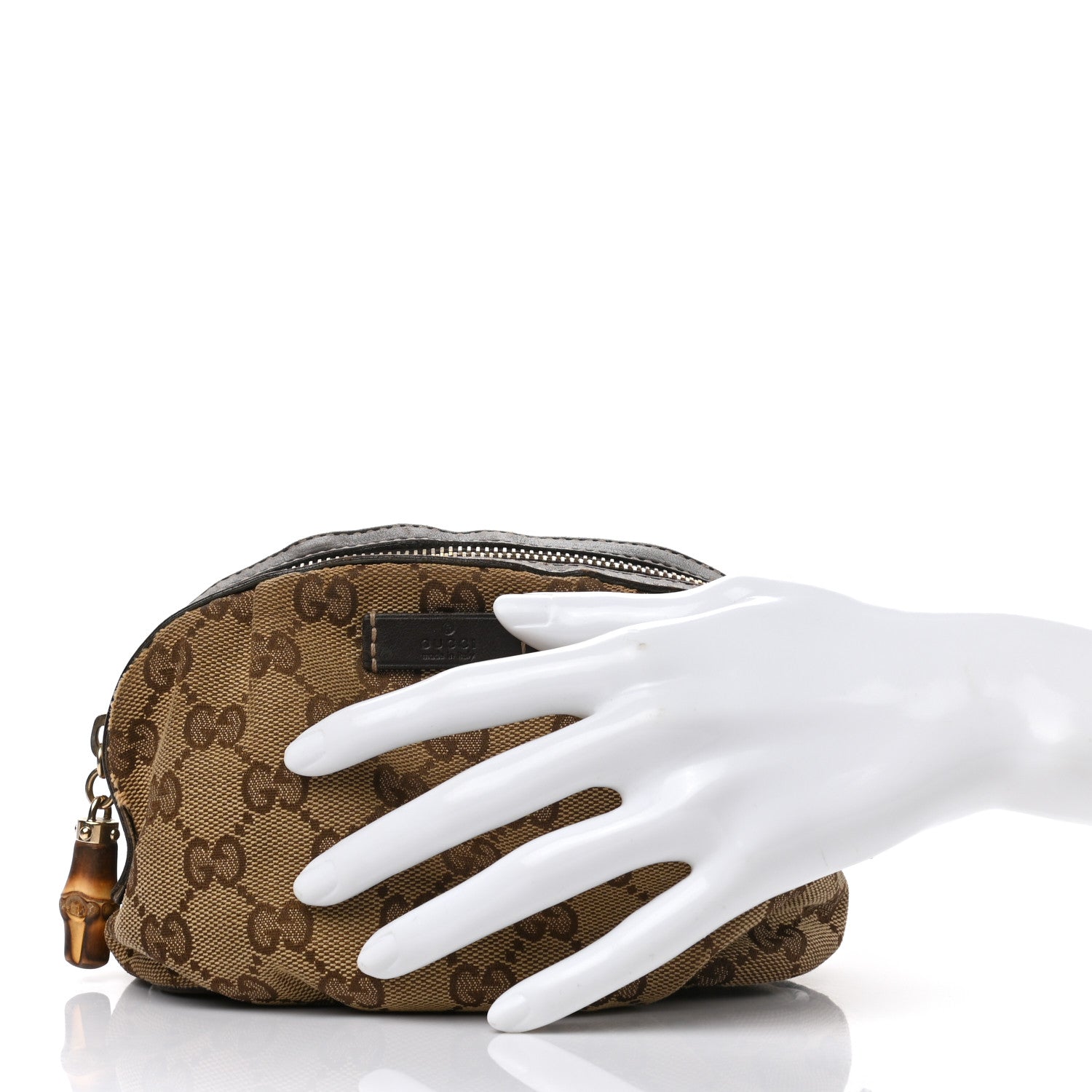 Gucci Monogram Medium Bamboo Cosmetic Case Dark Brown 2 of 9