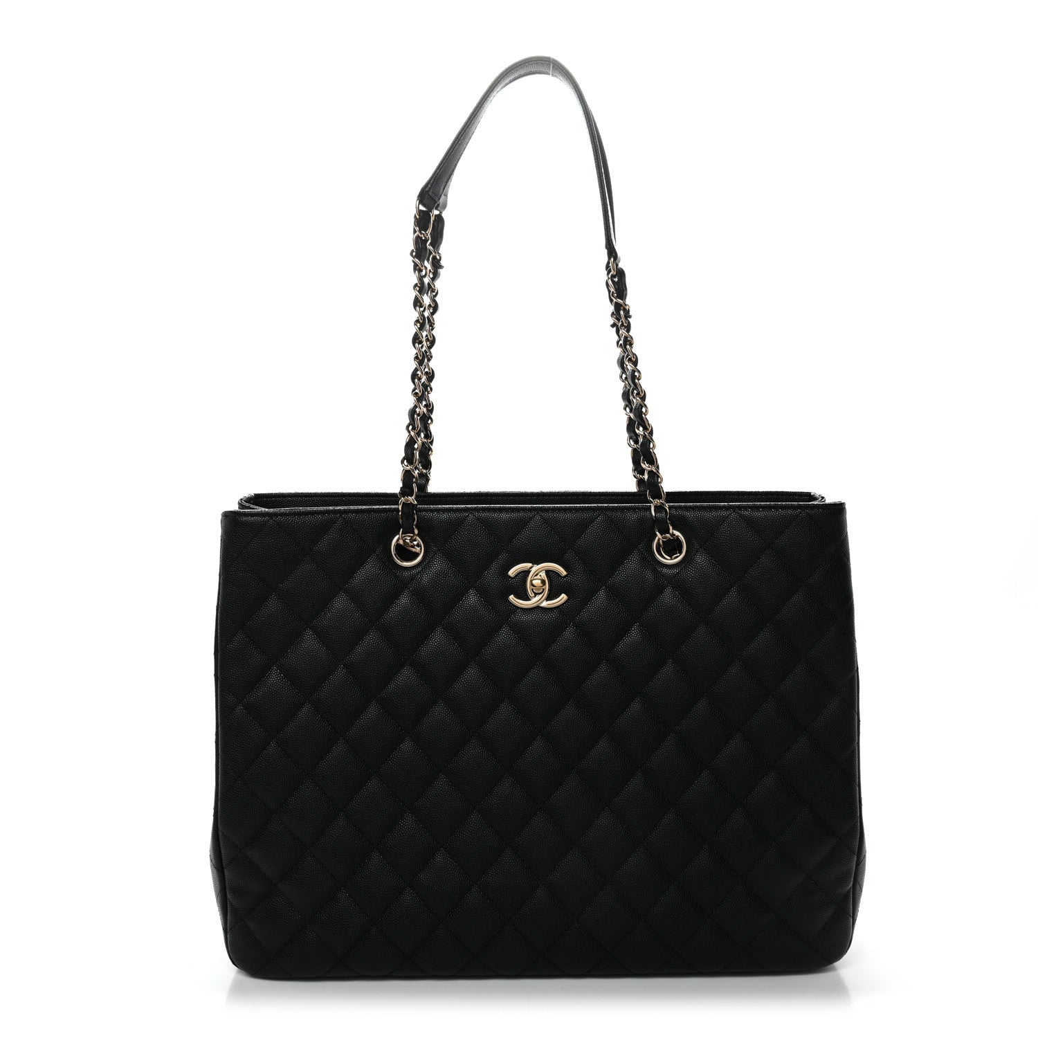 Chanel Caviar Quilted Large CC Shopping Tote Black 2 of 21
