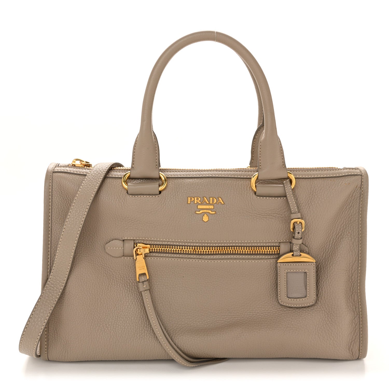 Prada Vitello Daino Shopping Satchel Pomice 1 of 14