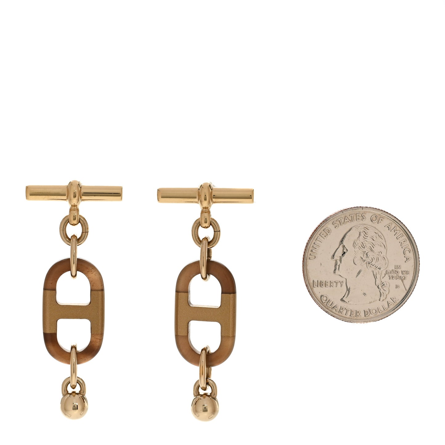 Lacquered Horn Permabrass Small Sur Mer Drop Earrings Gold Black