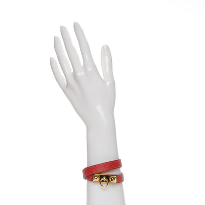 Hermes Epsom Rivale Double Tour Bracelet S Rouge Casaque 2 of 8