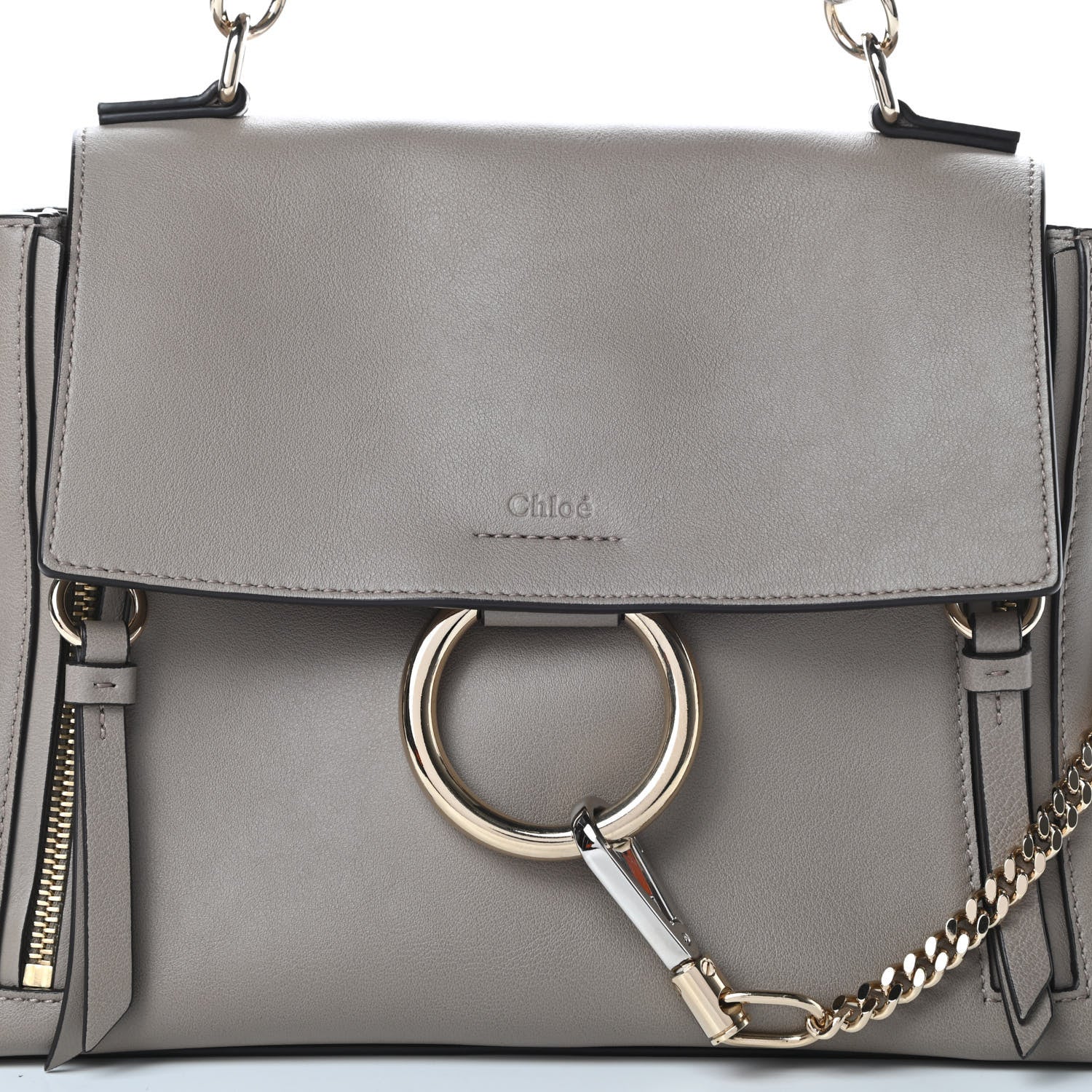 Chloe Calfskin Small Faye Day Shoulder Bag Motty Grey 8 of 13