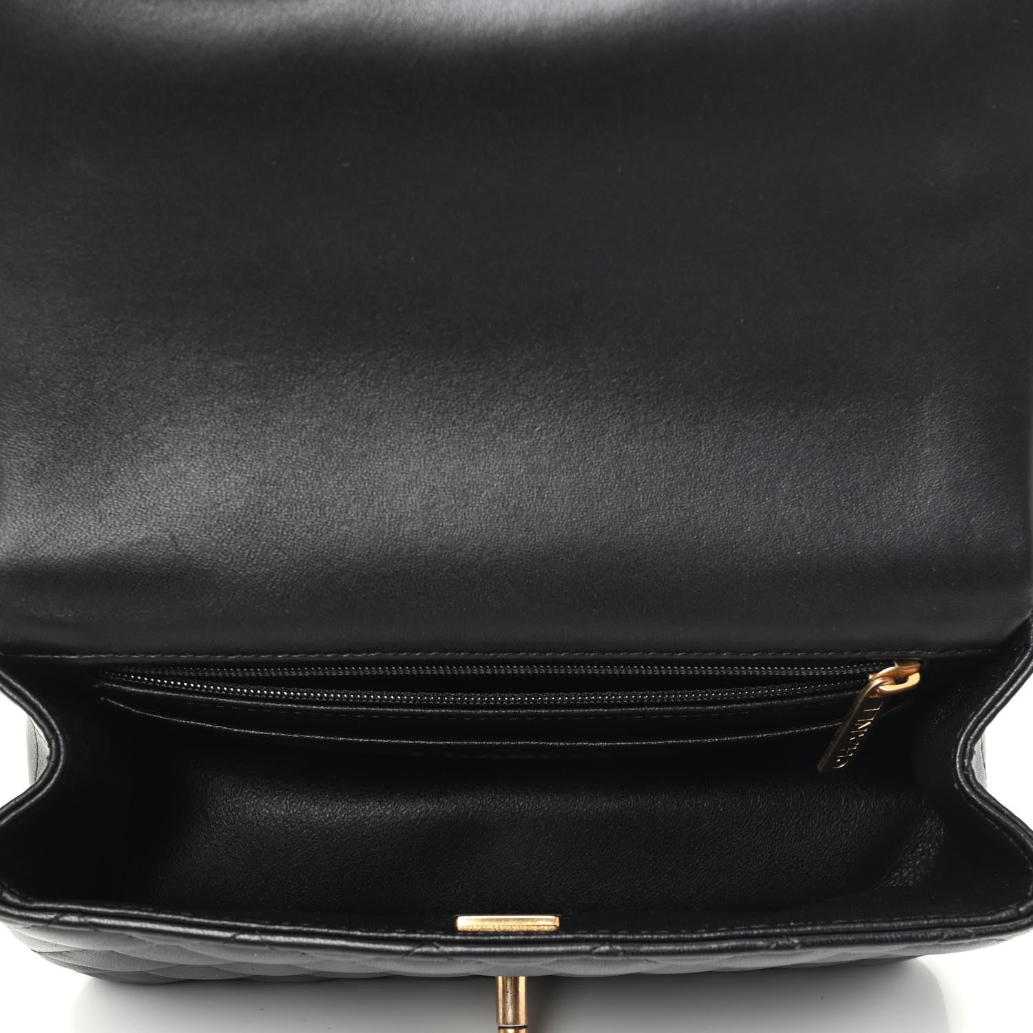 Chanel Lambskin Quilted Mini Top Handle Rectangular Flap Black 3 of 3
