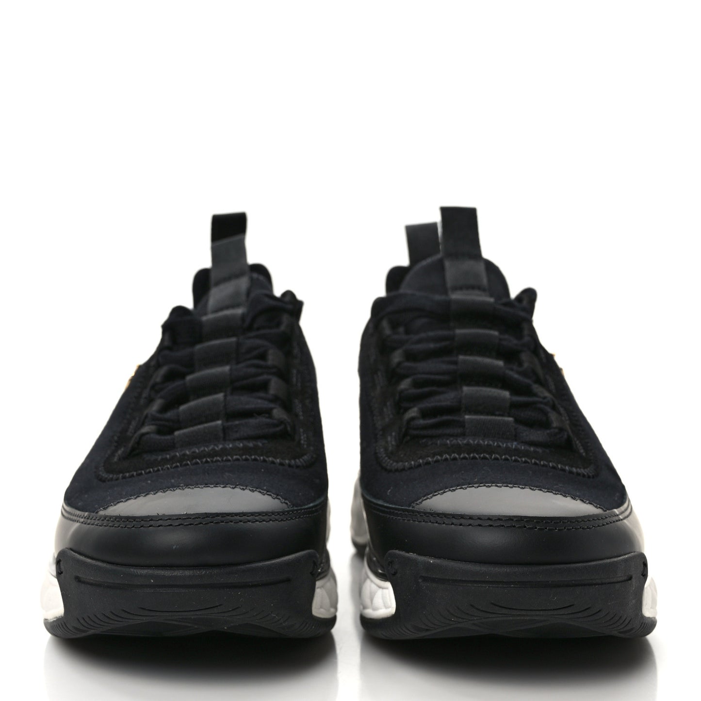 Velvet Calfskin Mixed Fibers CC Sneakers 37 Black