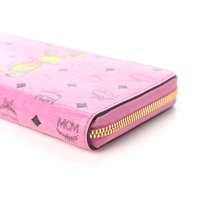MCM Visetos Rabbit Zip Around Large Wallet Pink 7 of 11