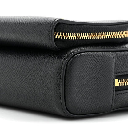 Christian Dior Grained Calfskin Caro Double Pouch Black 9 of 11