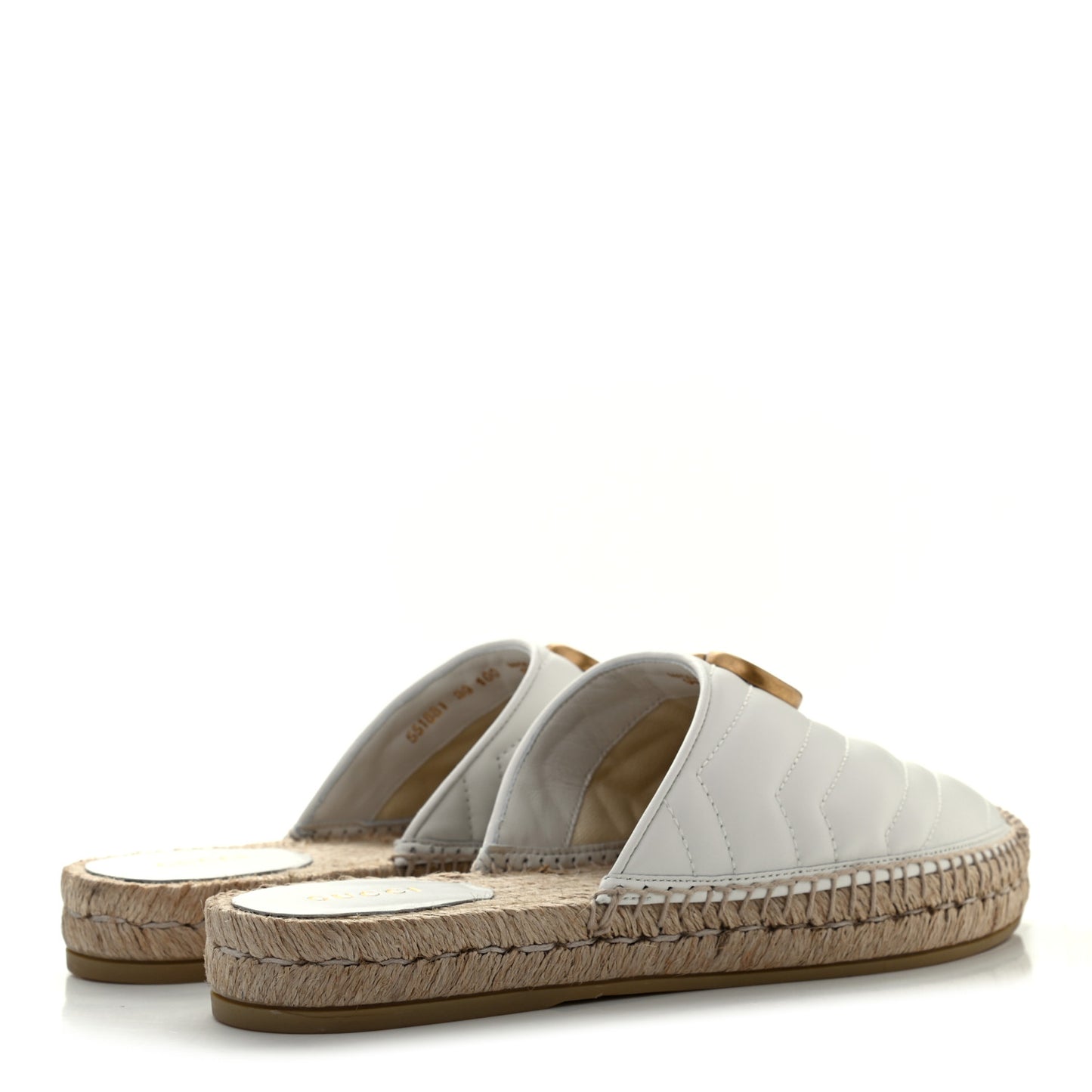 Nappa Matelasse GG Marmont Espadrille Slippers 39 Great White
