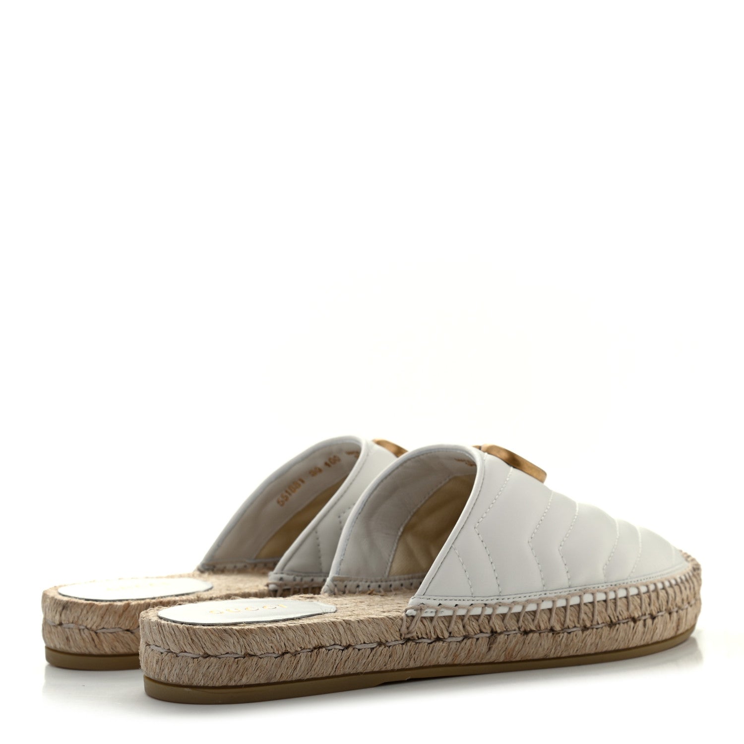 Gucci Nappa Matelasse GG Marmont Espadrille Slippers 39 Great White 4 of 16