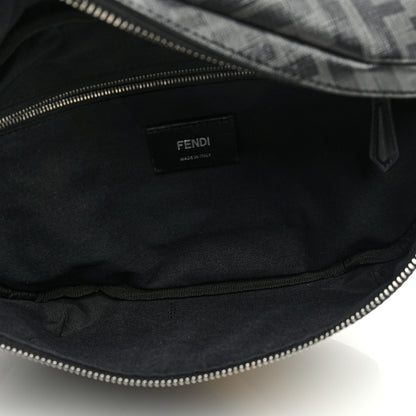 Fendi Glazed Fabric Vitello Liberty FF 1974 Diagonal Belt Bag Black Sunflower 5 of 10