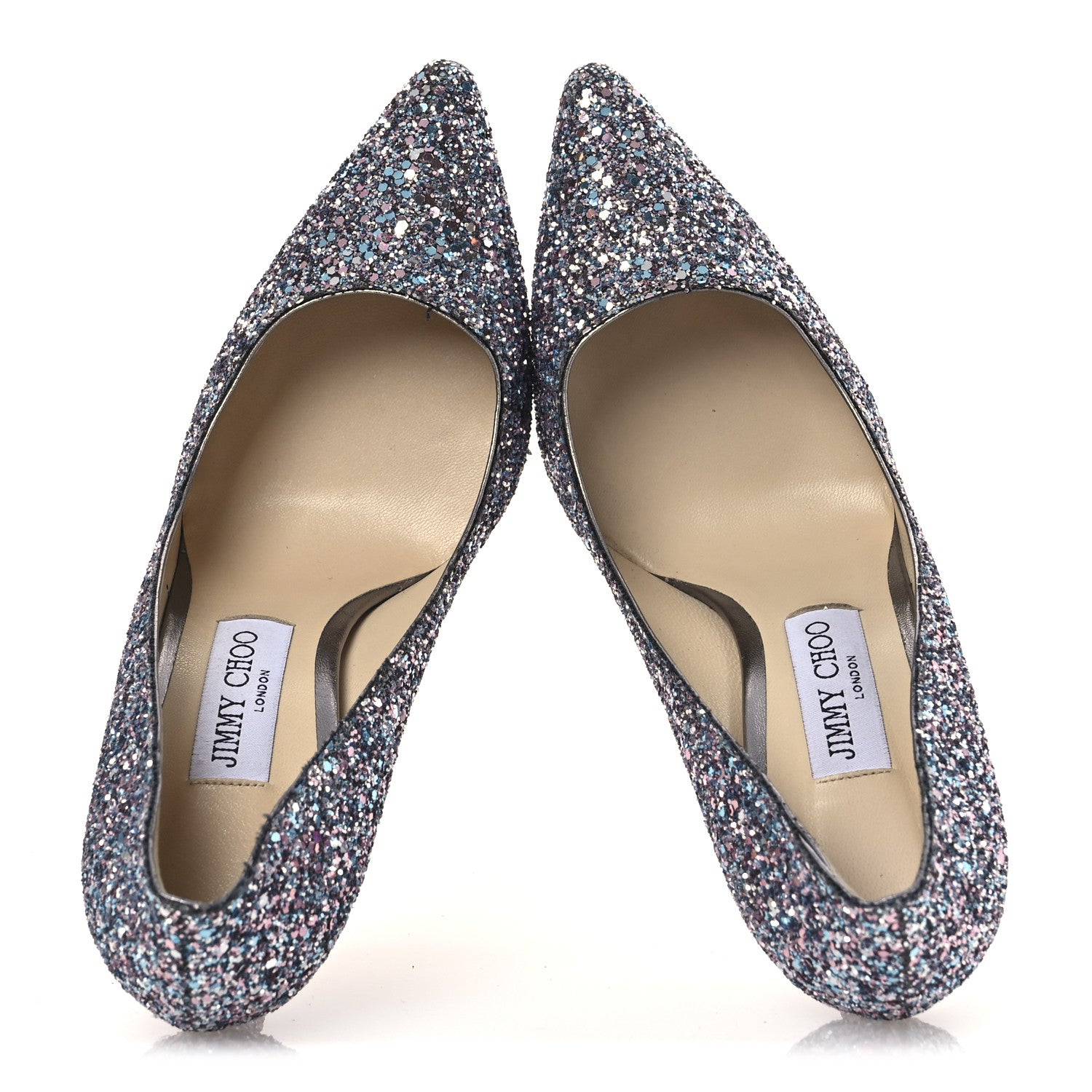 Jimmy Choo Coarse Glitter Degrade Pointy Toe Romy 100 Pumps 40 Bubblegum Multicolor 4 of 36