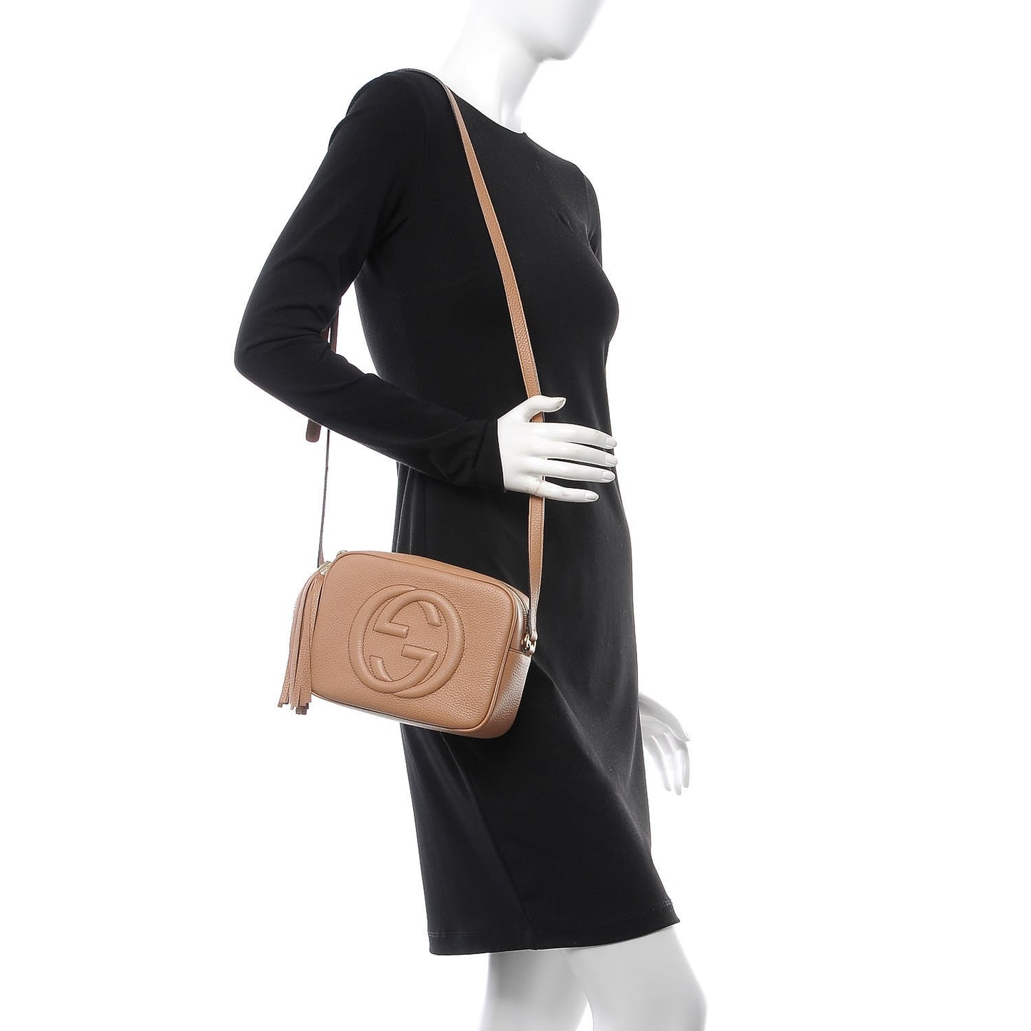 Pebbled Calfskin Small Soho Disco Bag Camelia
