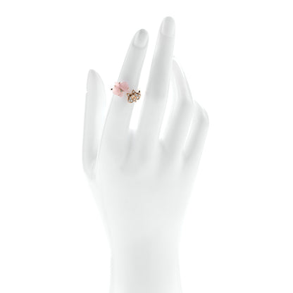 Cartier 18K Pink Gold Diamond Pink Chalcedony Caresse D'Orchidees Par Cartier Ring 50 5.25 2 of 4
