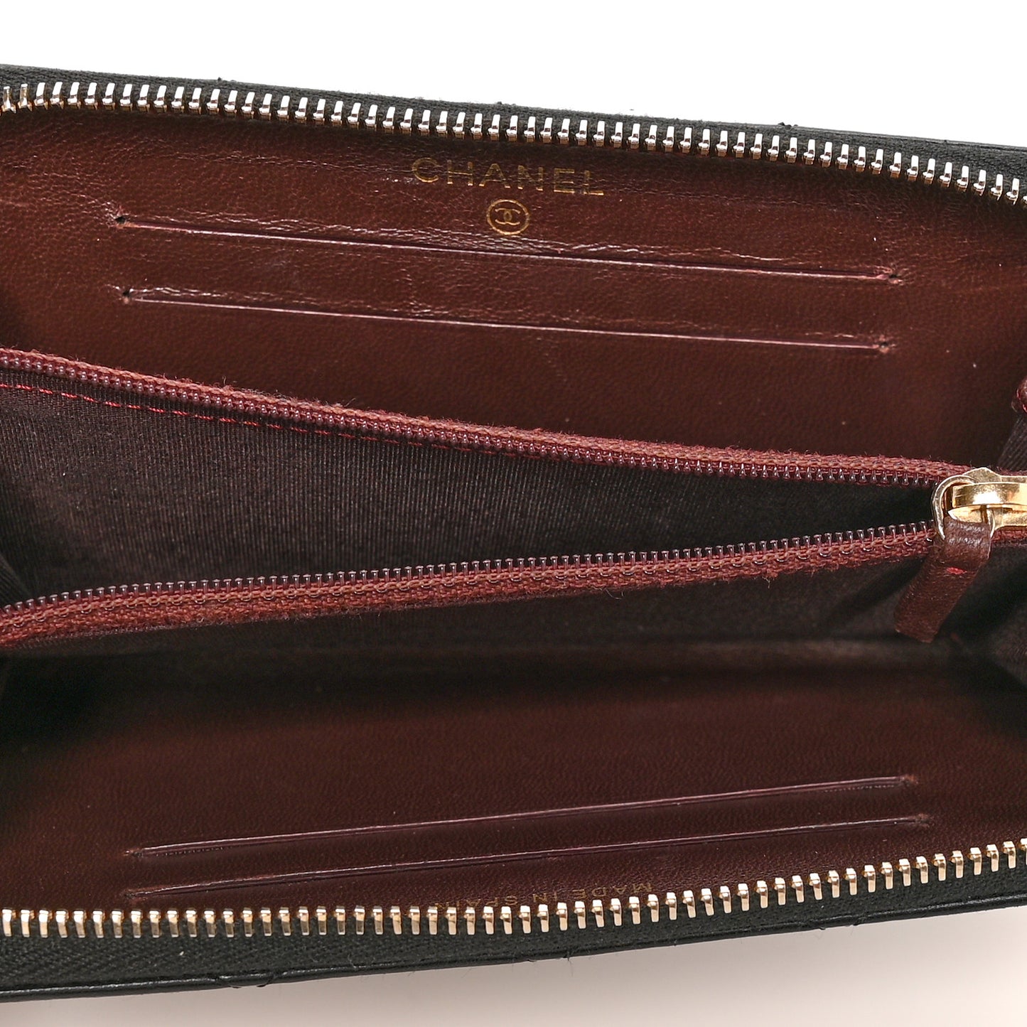Lambskin Quilted Small Trendy CC Zip Around Wallet Black