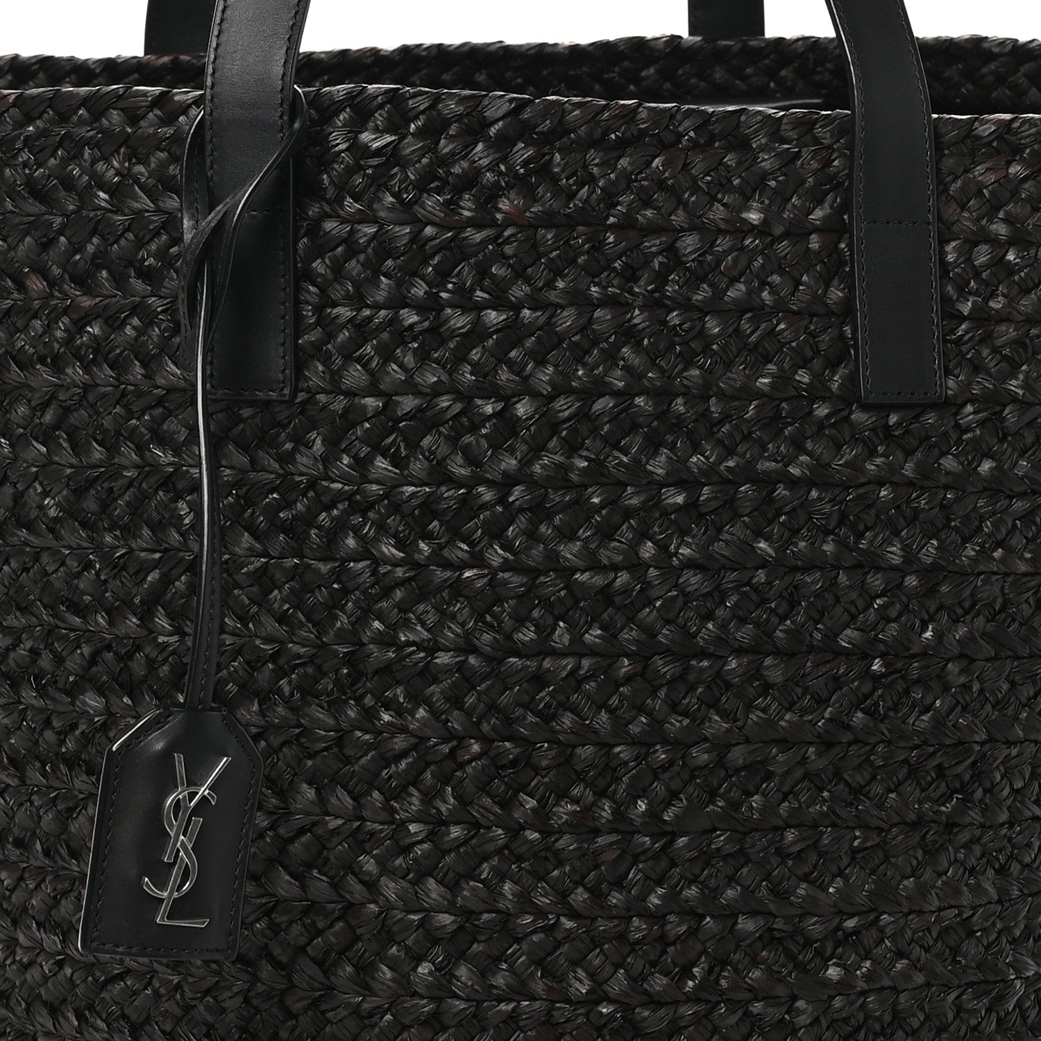 Saint Laurent Raffia Medium Panier Bag Black 7 of 9