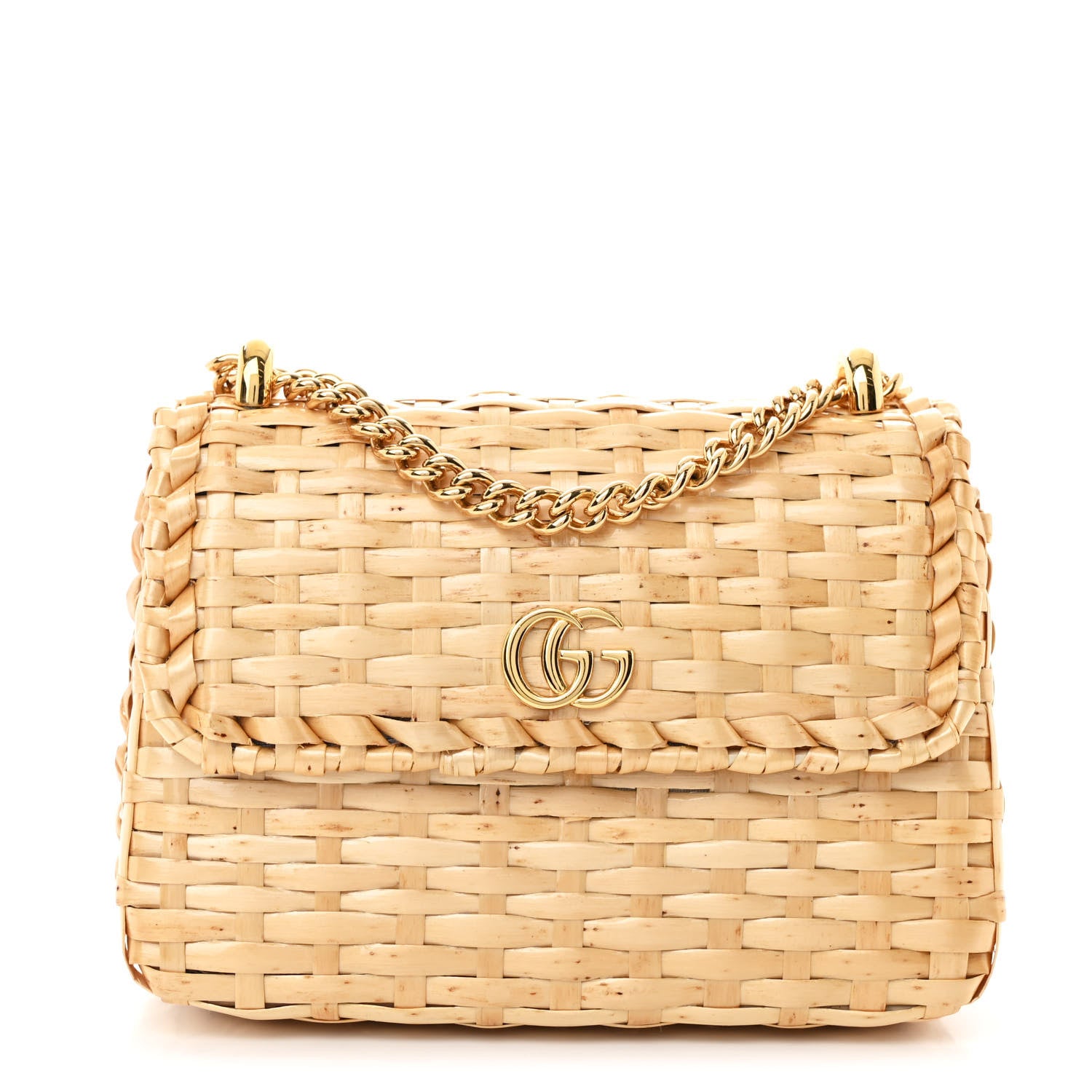 Gucci Glazed Wicker Mini Cestino Shoulder Bag Natural 1 of 20