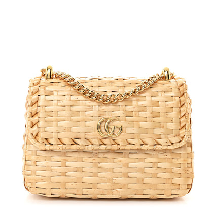 Gucci Glazed Wicker Mini Cestino Shoulder Bag Natural 1 of 20
