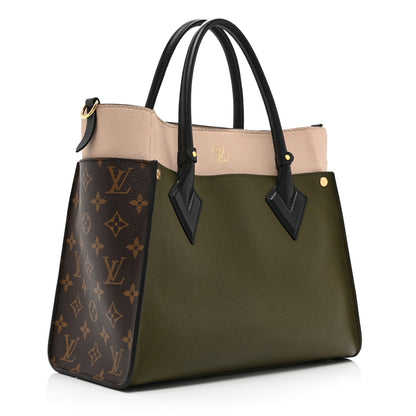 Louis Vuitton Calfskin Monogram On My Side MM Laurier Green Toffee Latte Beige 3 of 9